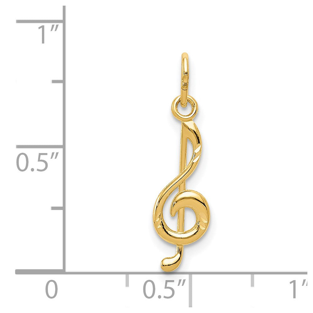 14K Treble Clef Pendant - Product Photo