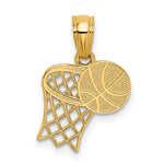 14K Basketball and Hoop Pendant - Product Photo