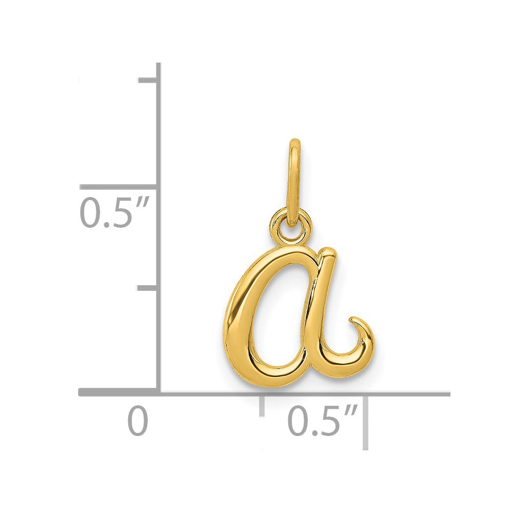 10K / 14K Yellow Gold Letter a Initial Charm - Product Photo