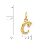 10K / 14K Yellow Gold Letter c Initial Charm - Product Photo