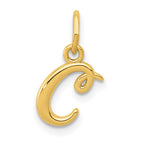10K / 14K Yellow Gold Letter c Initial Charm - Product Photo