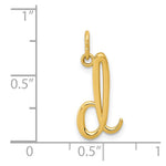 10K / 14K Yellow Gold Letter d Initial Charm - Product Photo