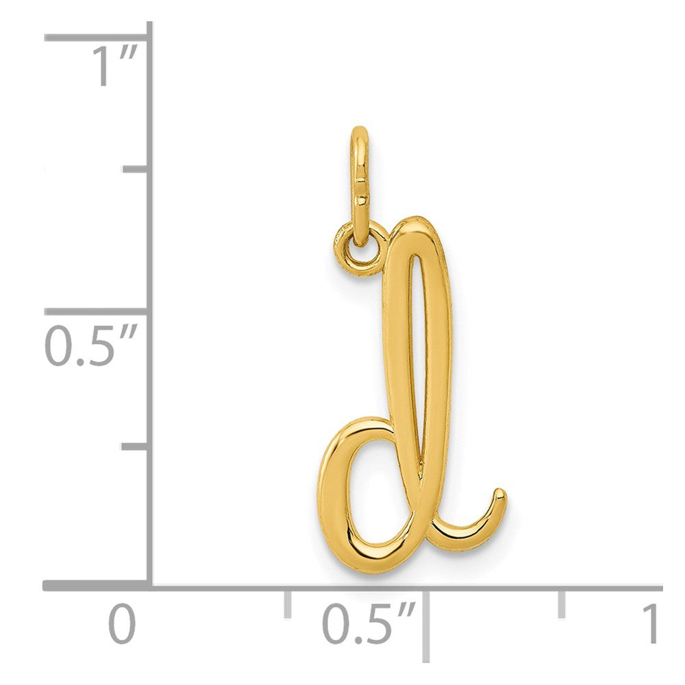 10K / 14K Yellow Gold Letter d Initial Charm - Product Photo