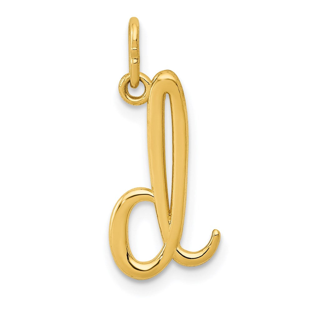 10K / 14K Yellow Gold Letter d Initial Charm - Product Photo