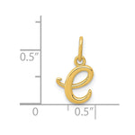 10K / 14K Yellow Gold Letter e Initial Charm - Product Photo