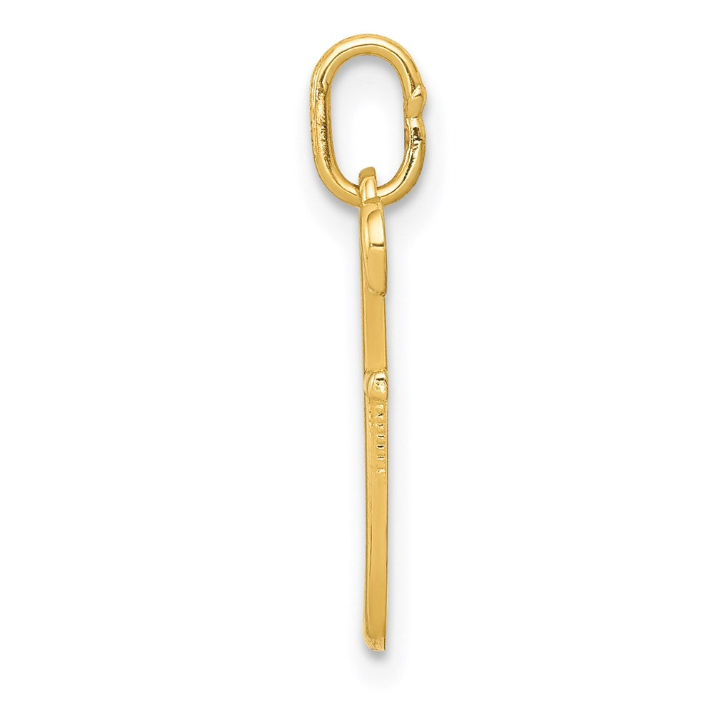 10K / 14K Yellow Gold Letter F Initial Charm - Product Photo