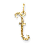 10K / 14K Yellow Gold Letter F Initial Charm - Product Photo