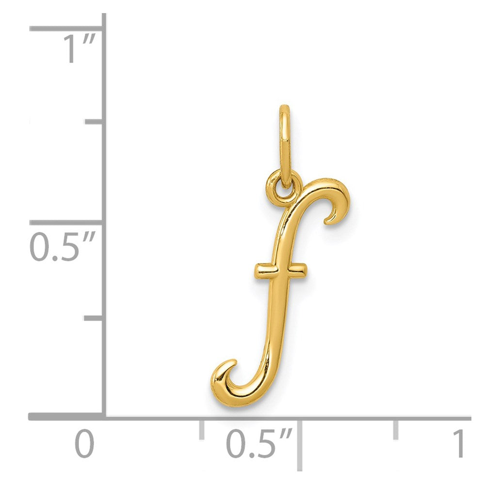 10K / 14K Yellow Gold Letter F Initial Charm - Product Photo