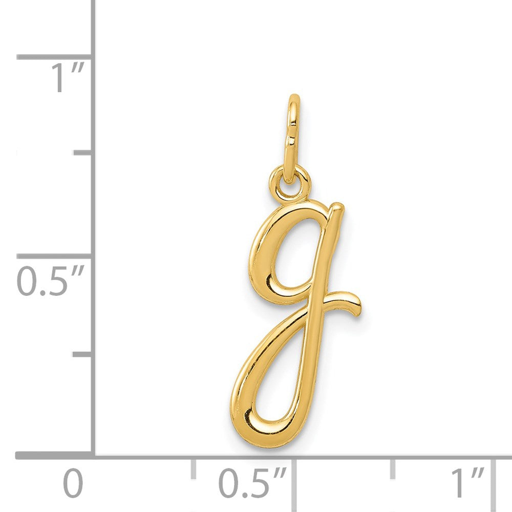 10K / 14K Yellow Gold Letter g Initial Charm - Product Photo