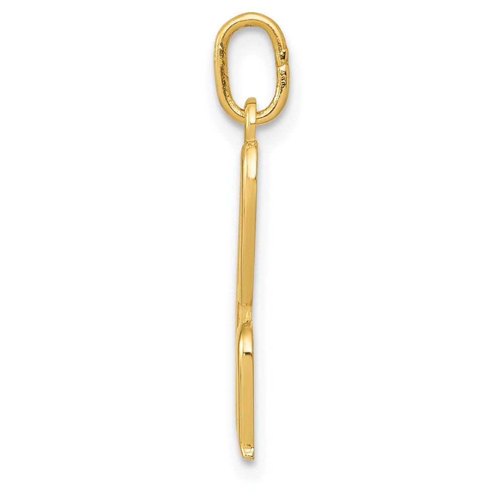 10K / 14K Yellow Gold Letter h Initial Charm - Product Photo