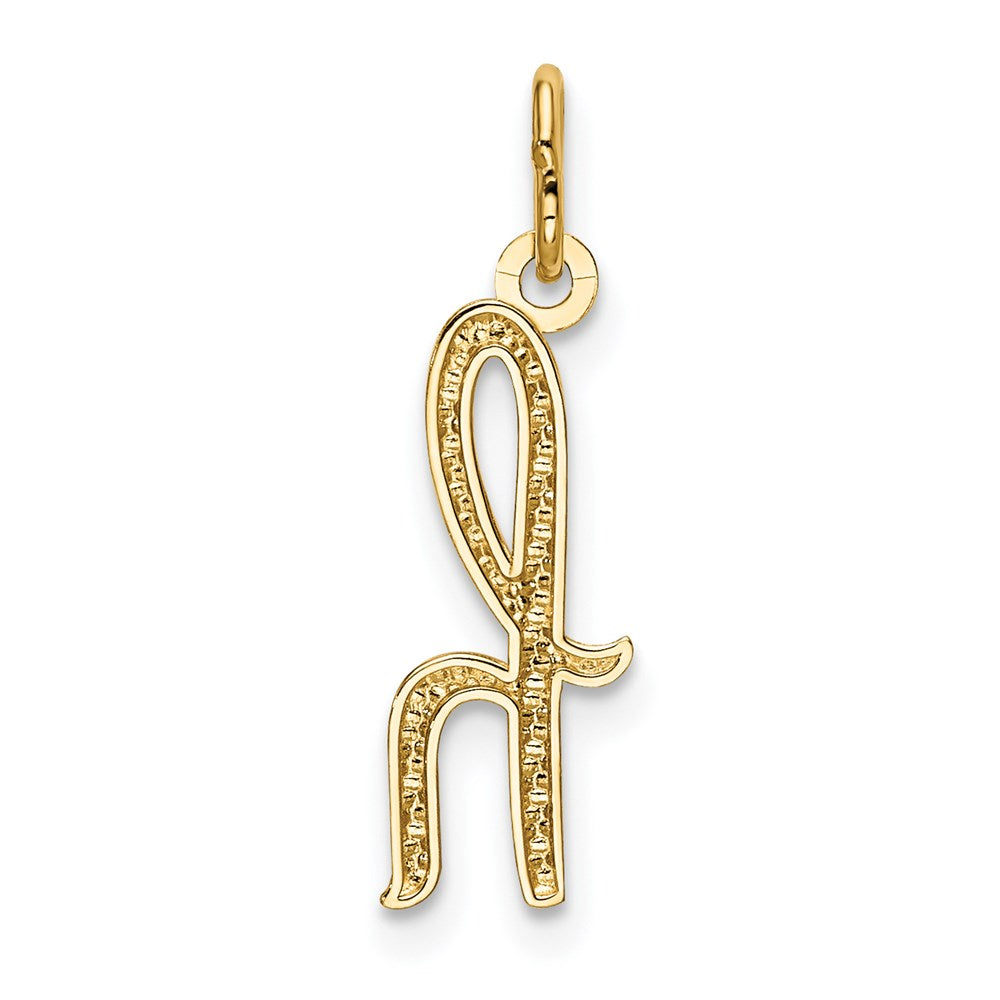 10K / 14K Yellow Gold Letter h Initial Charm - Product Photo