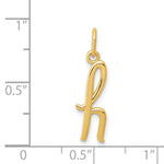 10K / 14K Yellow Gold Letter h Initial Charm - Product Photo