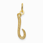 10K / 14K Yellow Gold Letter j Initial Charm - Product Photo
