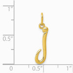 10K / 14K Yellow Gold Letter j Initial Charm - Product Photo