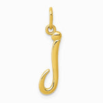10K / 14K Yellow Gold Letter j Initial Charm - Product Photo
