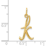 10K / 14K Yellow Gold Letter k Initial Charm - Product Photo