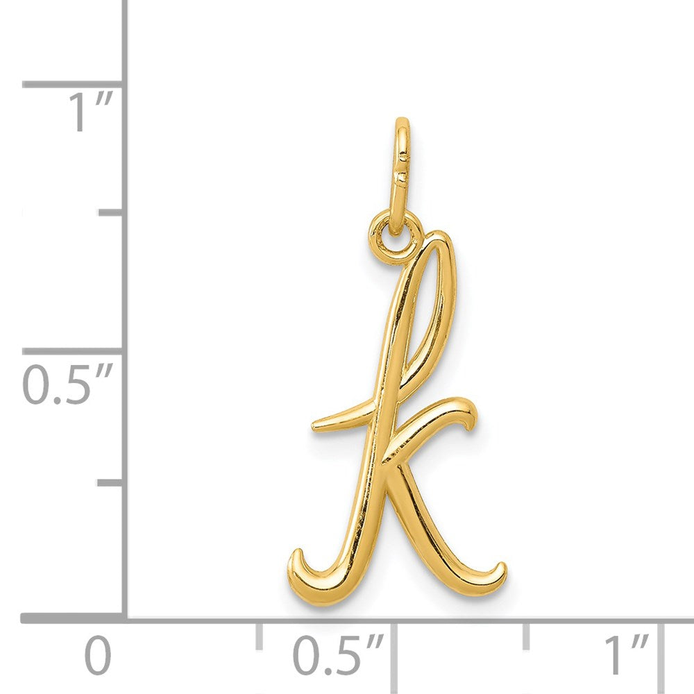 10K / 14K Yellow Gold Letter k Initial Charm - Product Photo