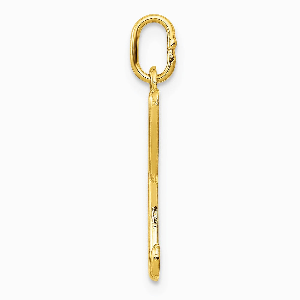 10K / 14K Yellow Gold Letter l Initial Charm - Product Photo