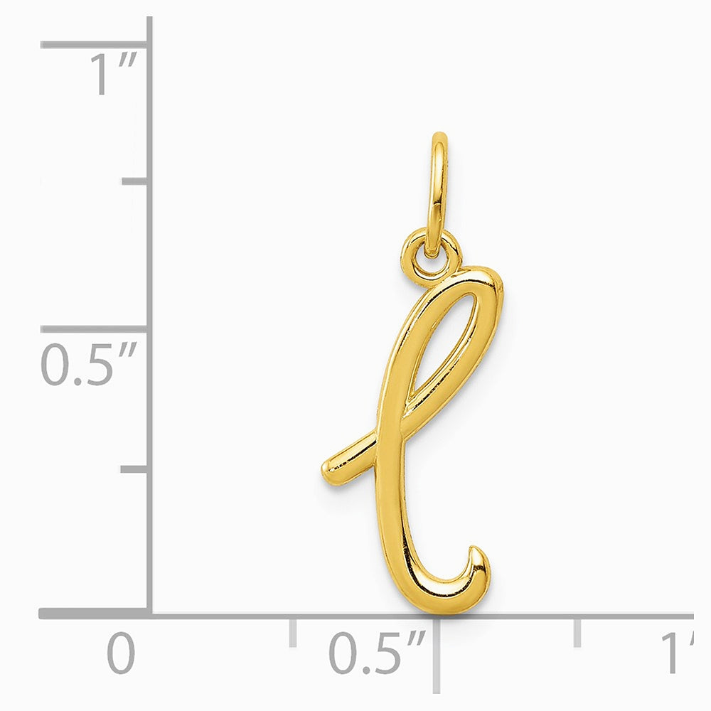 10K / 14K Yellow Gold Letter l Initial Charm - Product Photo
