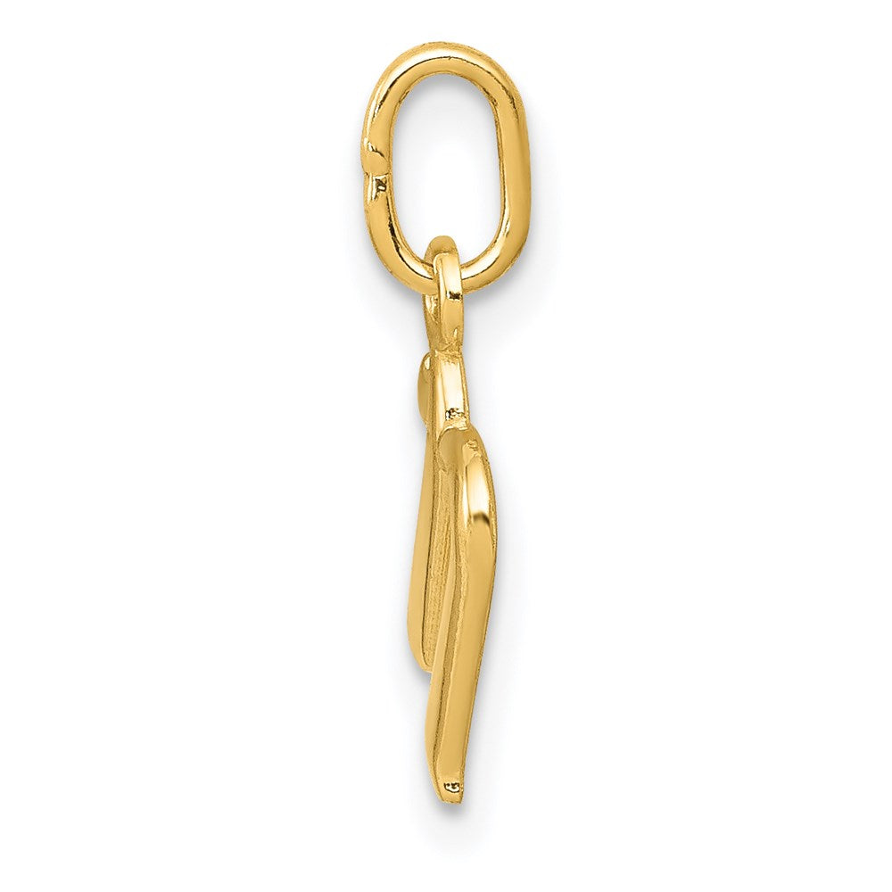 10K / 14K Yellow Gold Letter n Initial Charm - Product Photo