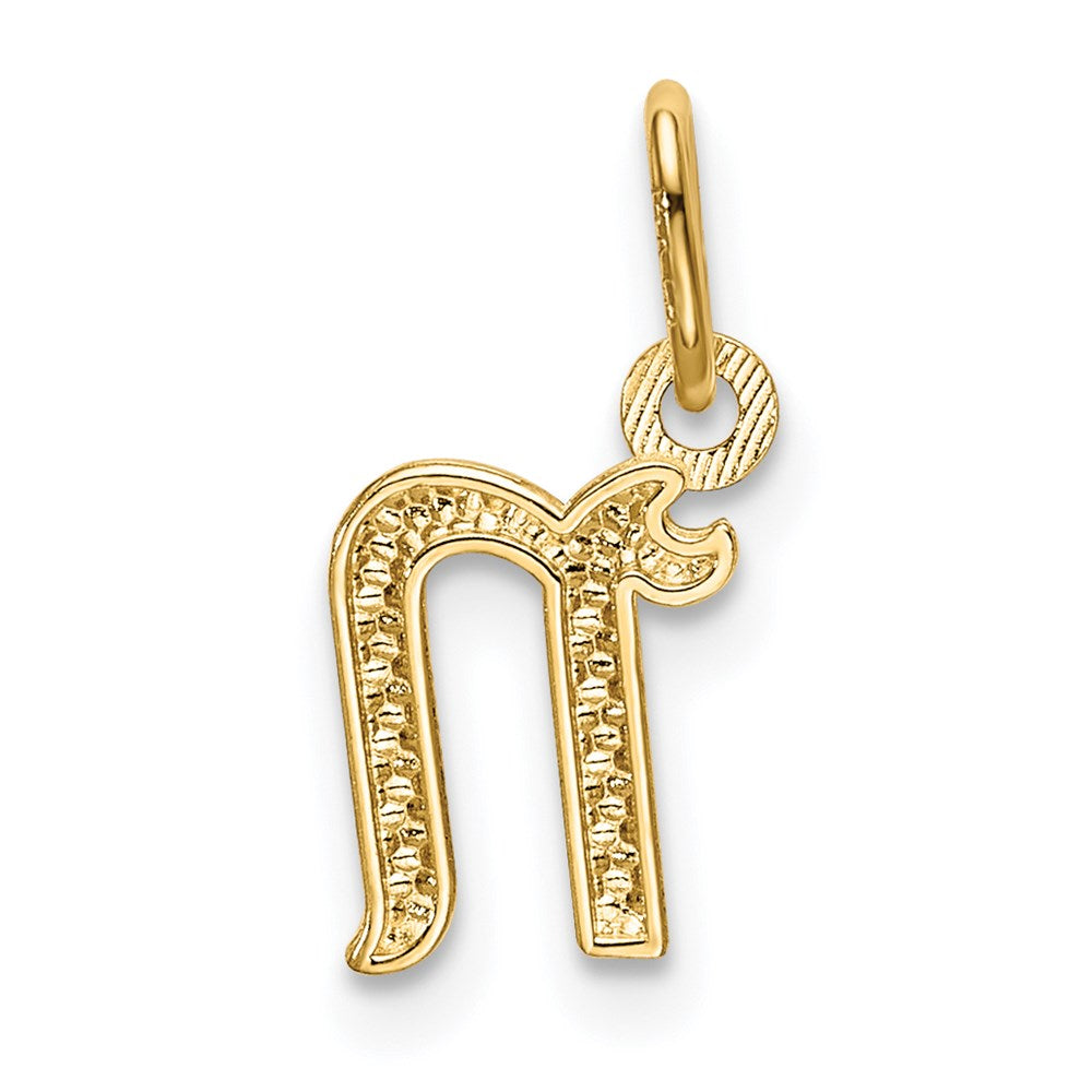 10K / 14K Yellow Gold Letter n Initial Charm - Product Photo