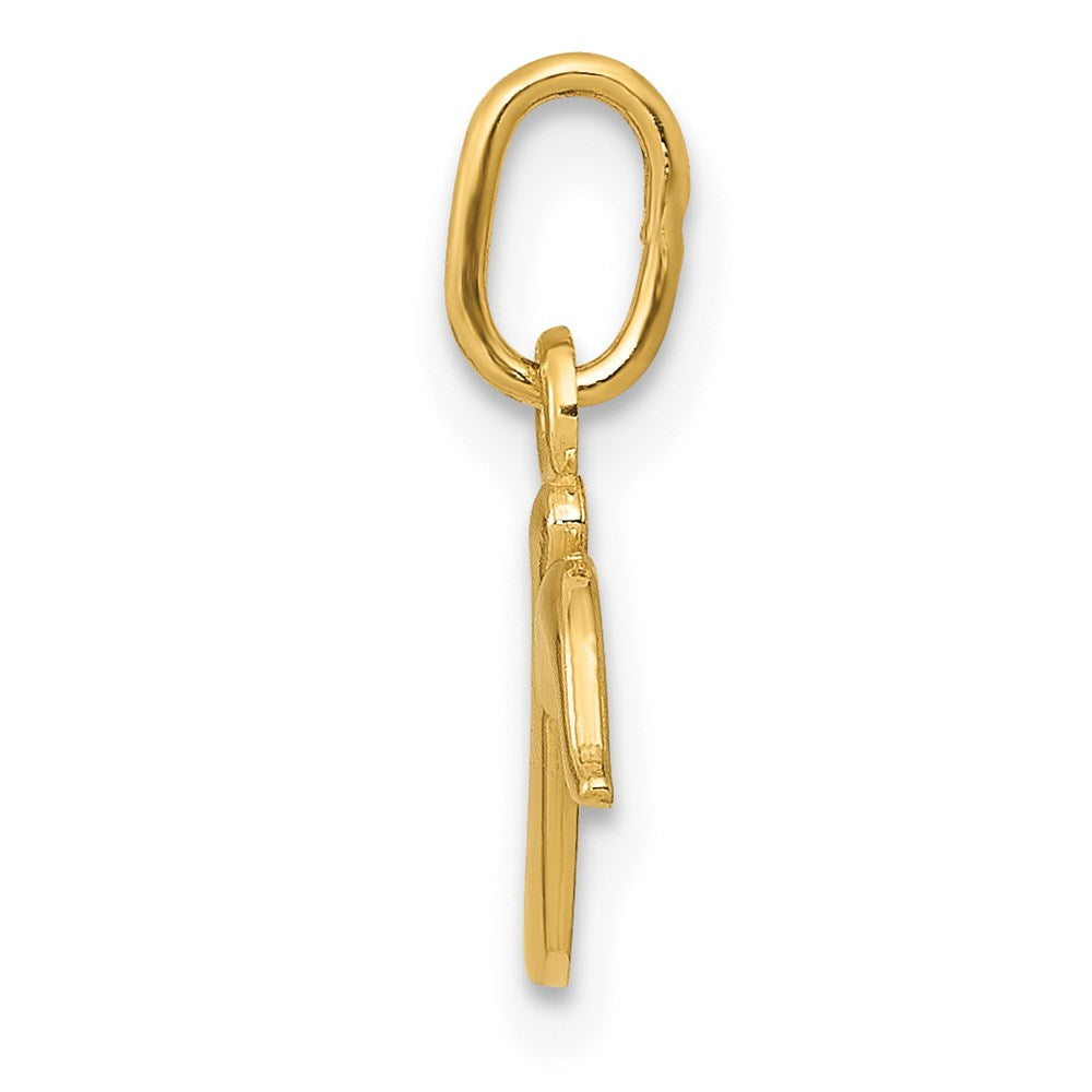 10K / 14K Yellow Gold Letter r Initial Charm - Product Photo
