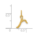 10K / 14K Yellow Gold Letter r Initial Charm - Product Photo