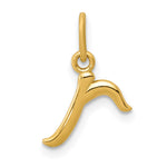 10K / 14K Yellow Gold Letter r Initial Charm - Product Photo