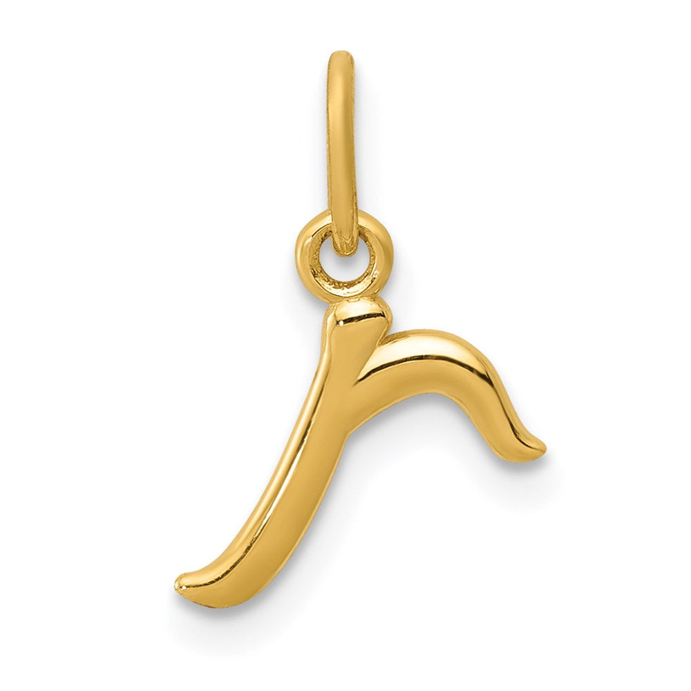 10K / 14K Yellow Gold Letter r Initial Charm - Product Photo