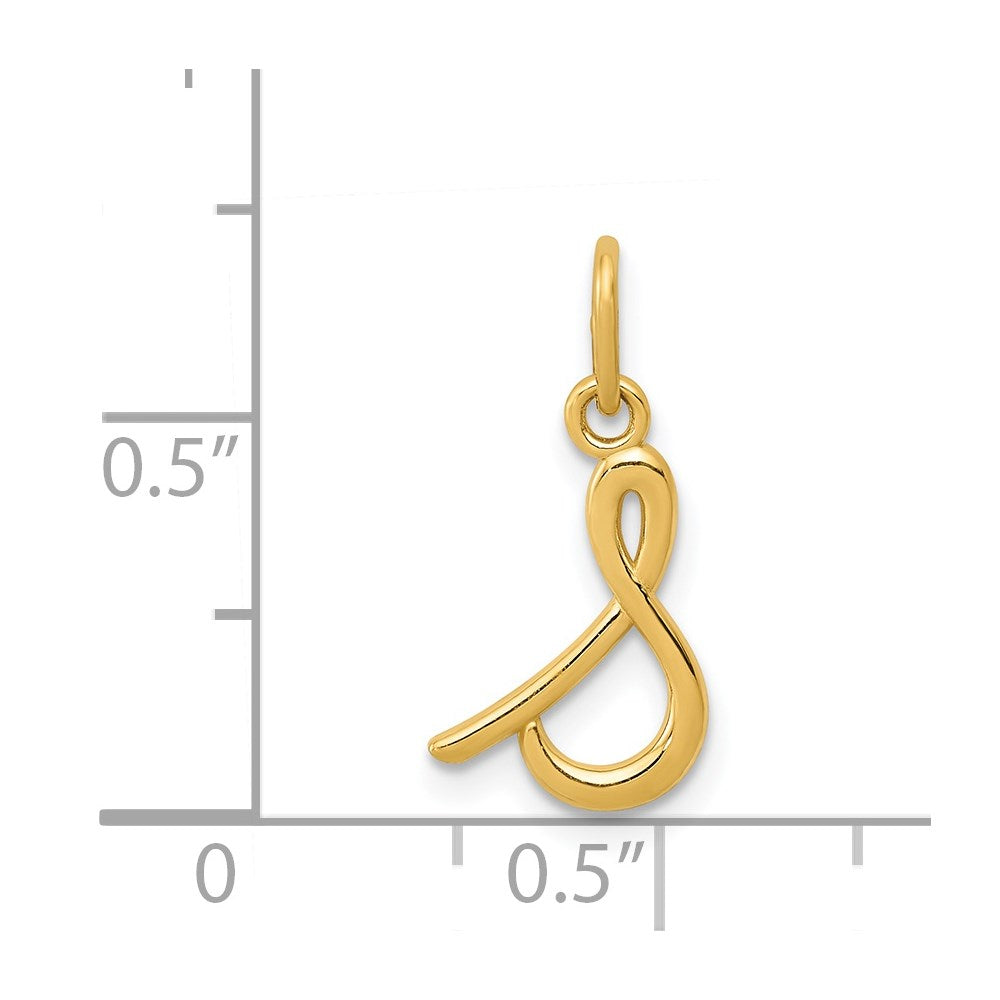 10K / 14K Yellow Gold Letter s Initial Charm - Product Photo