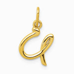 10K / 14K Yellow Gold Letter u Initial Charm - Product Photo