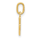 10K / 14K Yellow Gold Letter v Initial Charm - Product Photo