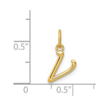 10K / 14K Yellow Gold Letter v Initial Charm - Product Photo