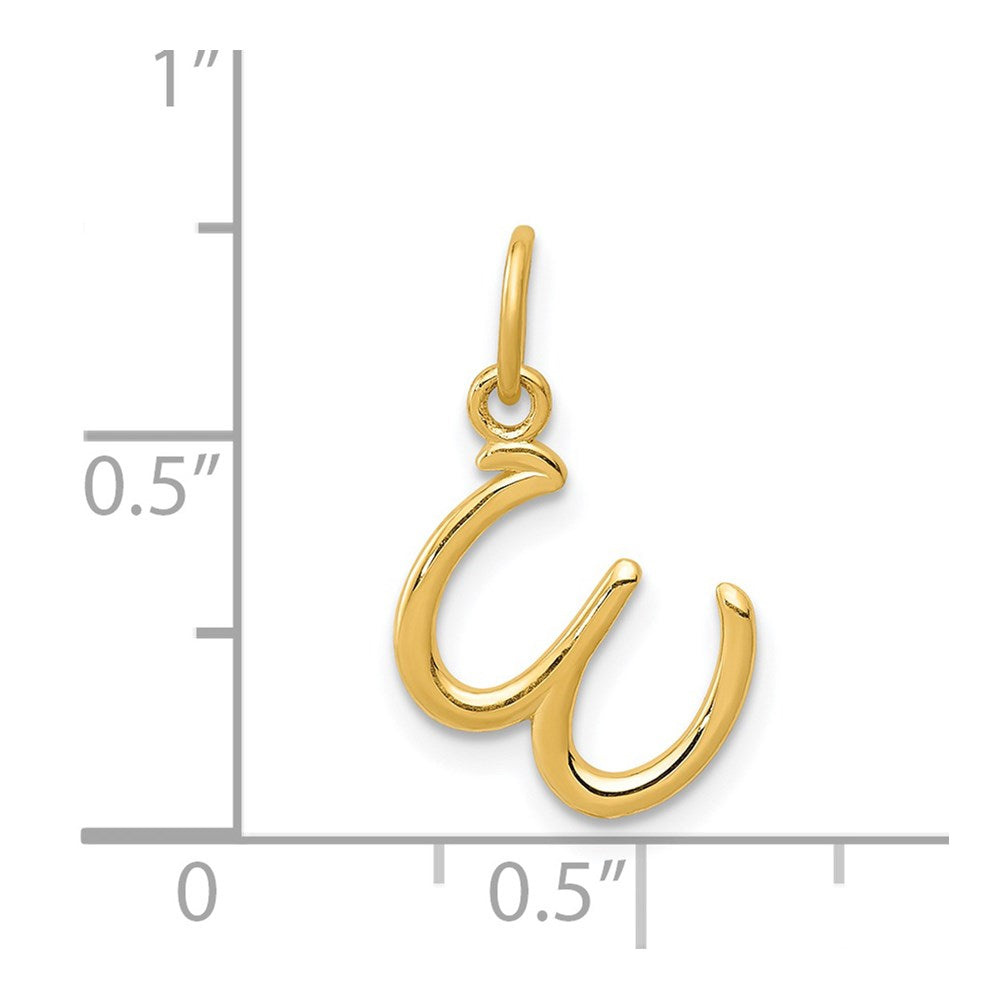 10K / 14K Yellow Gold Letter w Initial Charm - Product Photo