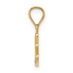 14k w/Rhodium Diamond-cut LOVE Pendant - Product Photo