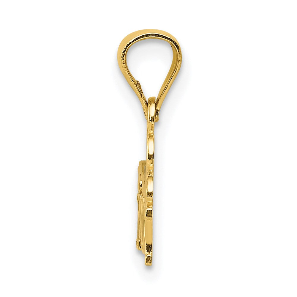 14K Yellow Gold I Heart Mommy Pendant - Product Photo
