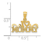 14K Yellow Gold I Heart Mommy Pendant - Product Photo
