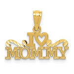 14K Yellow Gold I Heart Mommy Pendant - Product Photo