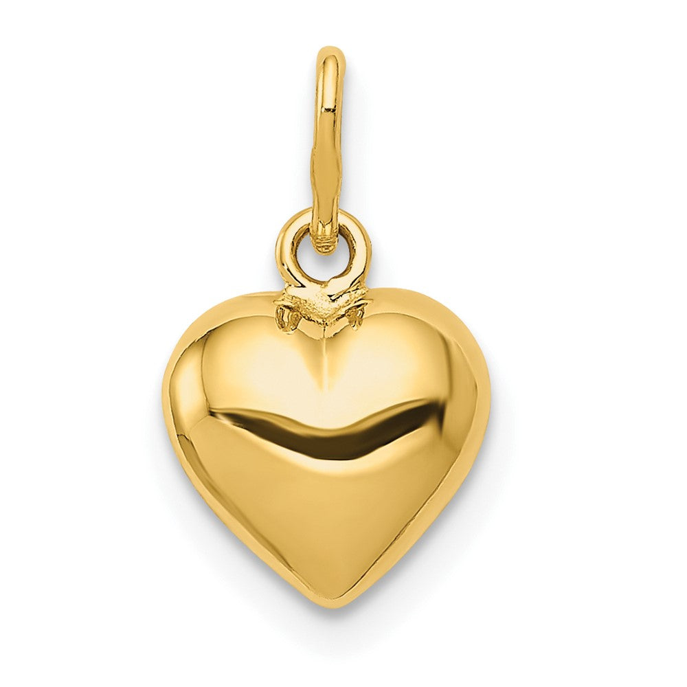 14K Polished 3-D Puffed Heart Charm - Product Photo