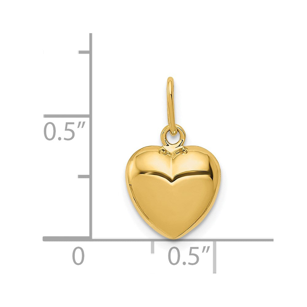 14K Polished 3-D Puffed Heart Charm - Product Photo