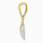 14K Yellow & Rhodium with White Rhodium Double Heart Pendant - Product Photo