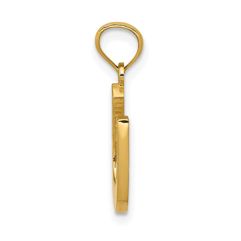 14k Gold Polished Horseshoe Pendant - Product Photo