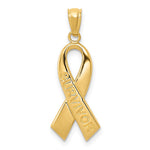 10K / 14K Yellow Gold Gold Polished Survivor Ribbon Pendant - Product Photo