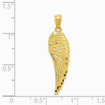 14K Yellow Gold Gold Polished and Textured Angel Wing Pendant - Product Photo