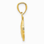 10K / 14K Yellow Gold Gold Polished & Textured Sand Dollar Pendant - Product Photo