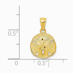 10K / 14K Yellow Gold Gold Polished & Textured Sand Dollar Pendant - Product Photo