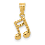 14k Gold Polished Music Note Pendant - Product Photo