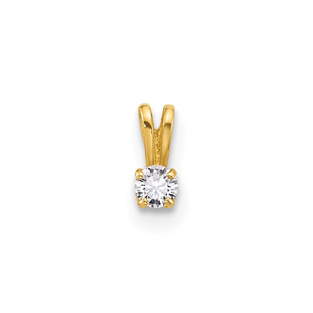 14k Childrens Tiny CZ Pendant - Product Photo