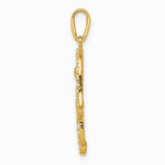 10K / 14K Yellow Gold Multi-colored CZ Hamsa Pendant - Product Photo