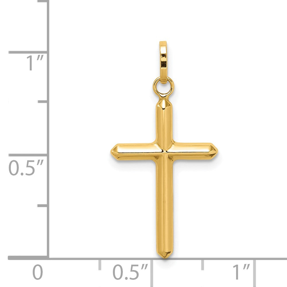 14k Polished Hollow Latin Cross Charm - Product Photo